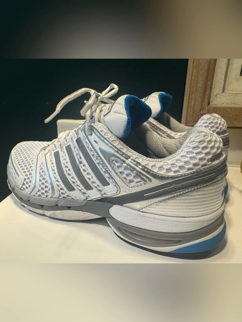 adidas ADIZERO Men's White, Gray Royal blue Running Shoes - Size 12